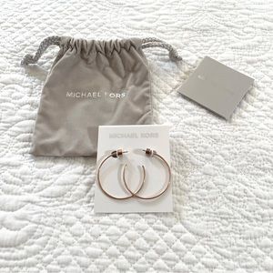 NWT Michael Kors Cityscape Chains Hoop Earrings - Rose Gold